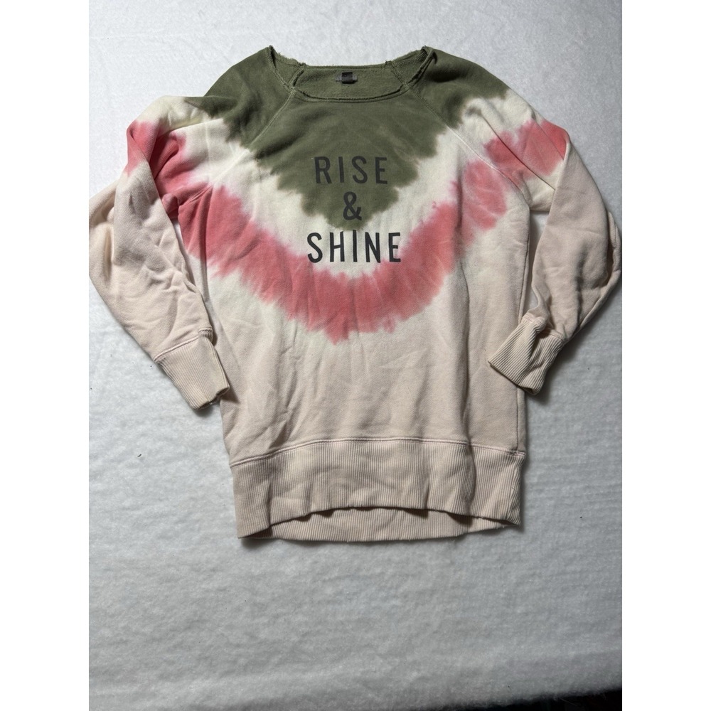 Aerie Rise & Shine Tie Dye Sweatshirt Women's XS Pink‎ Green Pullover Crewneck
